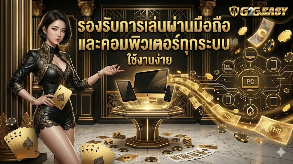 g2geasy รองรับการเล่นผ่านมือถือและคอมพิวเตอร์ทุกระบบ ใช้งานง่ายทุกแพลตฟอร์ม